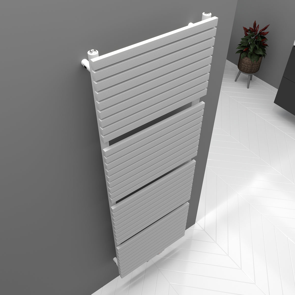 Badheizkörper Handtuchwärmer Paneelheizkörper 1350 Watt FLORA Weiß