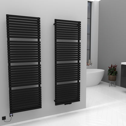 Badheizkörper Handtuchwärmer Paneelheizkörper 1350 Watt FLORA Schwarz