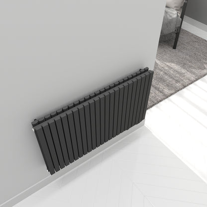 Paneelheizkörper Designheizkörper Horizontal Doppellagig Anthrazit FLORA