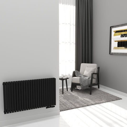 Paneelheizkörper Designheizkörper Horizontal Doppellagig Schwarz FLORA