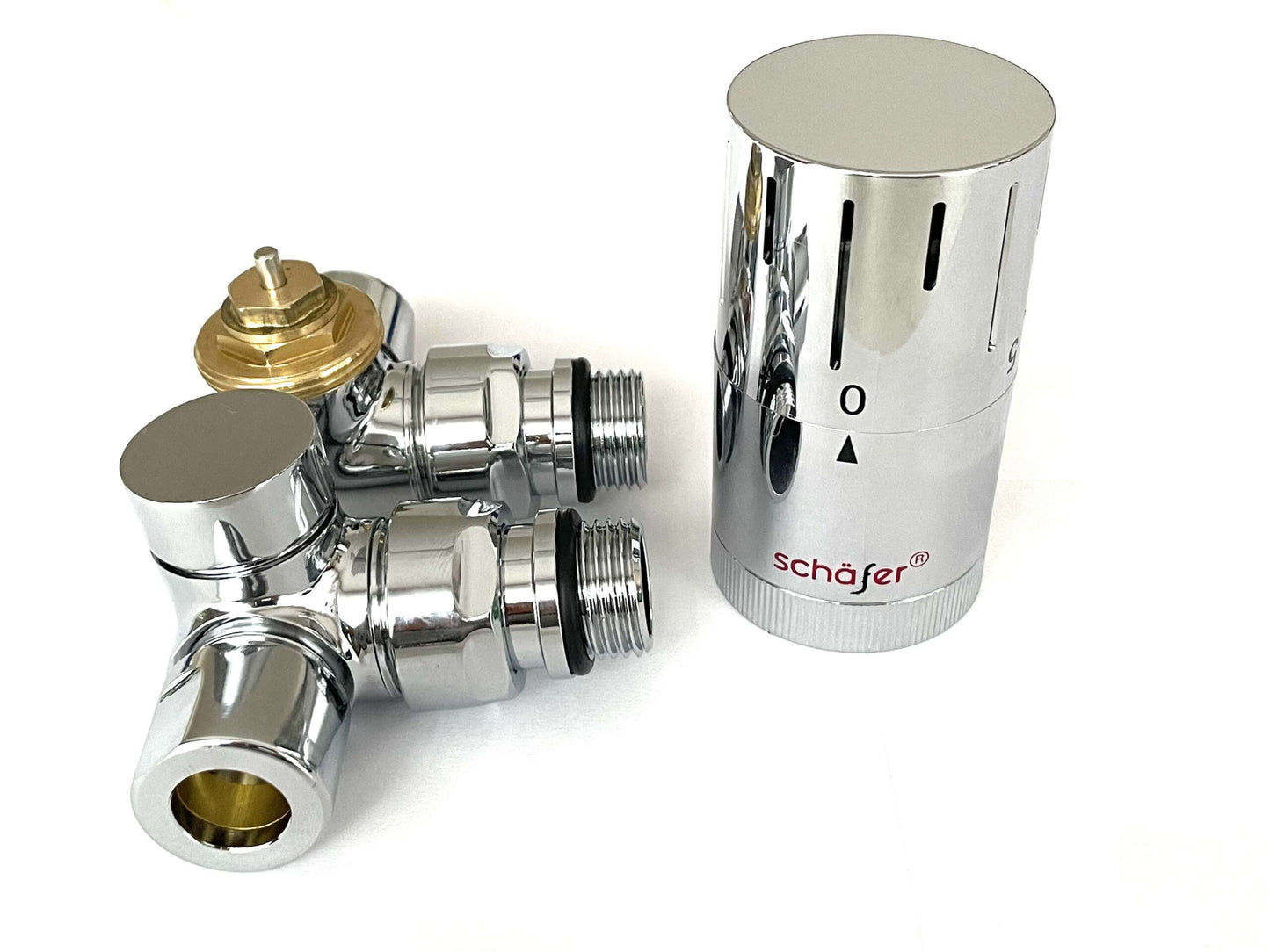 Thermostatventil Set Heizkörper Eck 1/2 Chrom